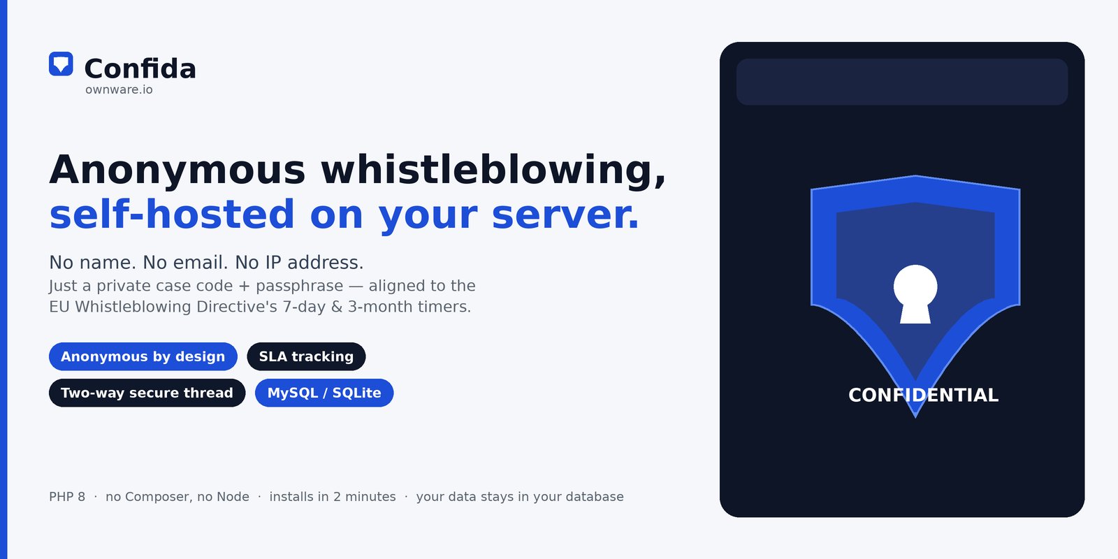 Confida – Self-Hosted Whistleblowing Portal preview